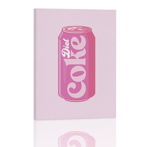 Pink preppy canvas wall art - wall,